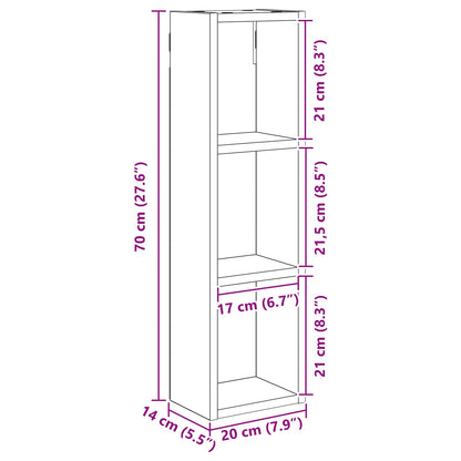 Bathroom Wall Cabinet White 20 x 14 x 70 cm Engineered wood