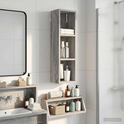 Bathroom Wall Cabinet with Shelf Grey Sonoma 20 x 14 x 70 cm