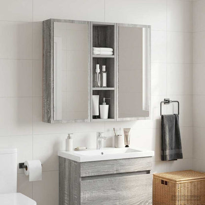 Bathroom Wall Cabinet with Shelf Grey Sonoma 20 x 14 x 70 cm