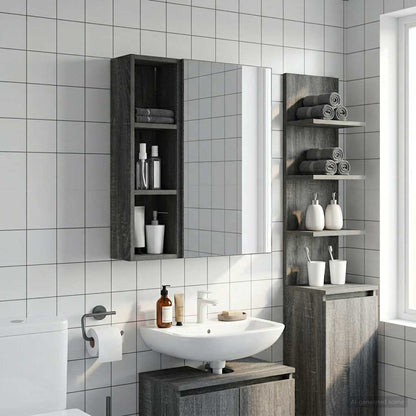 Bathroom Wall Cabinet with Shelf Grey Sonoma 20 x 14 x 70 cm