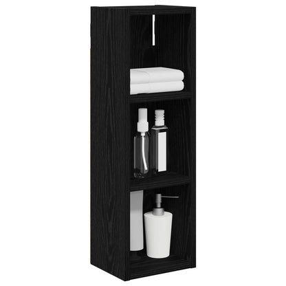 Bathroom Wall Cabinet Black Oak 20 x 16 x 62.5 cm