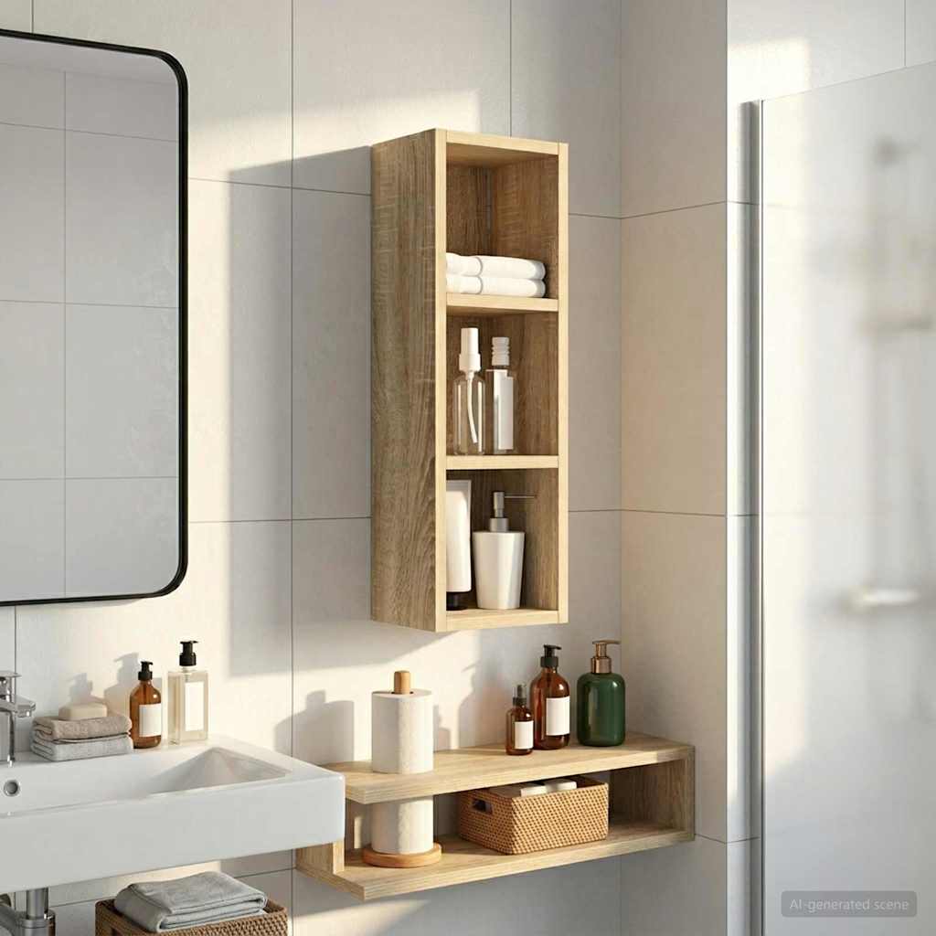 Bathroom Wall Cabinet Sonoma Oak 20 x 16 x 62.5 cm