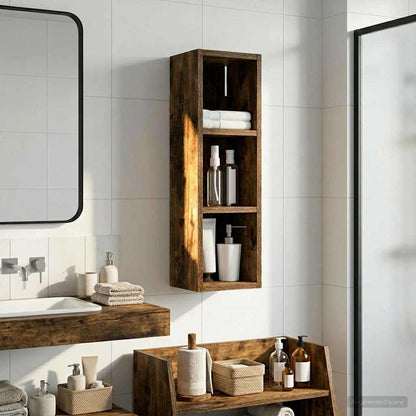 Bathroom Wall Cabinet Smoked Oak 20 x 16 x 62.5 cm
