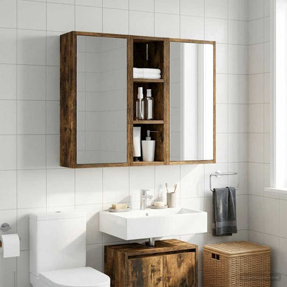Bathroom Wall Cabinet Smoked Oak 20 x 16 x 62.5 cm