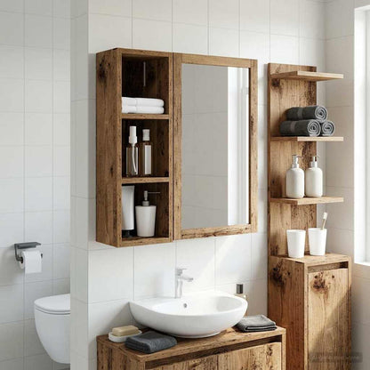 Bathroom Wall Cabinet Old Wood 20 x 16 x 62.5 cm