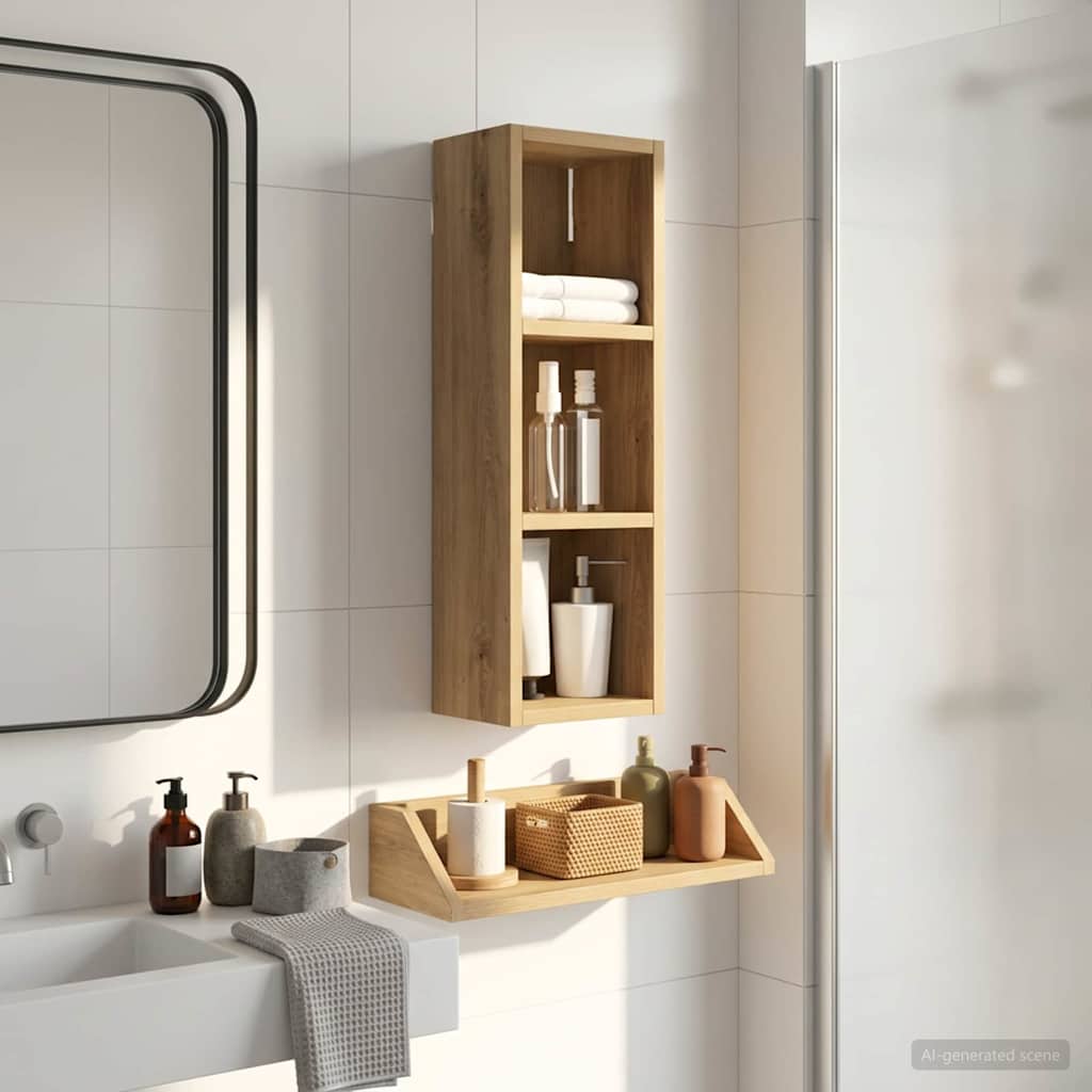 Bathroom Wall Cabinet Artisan Oak 20 x 16 x 62.5 cm