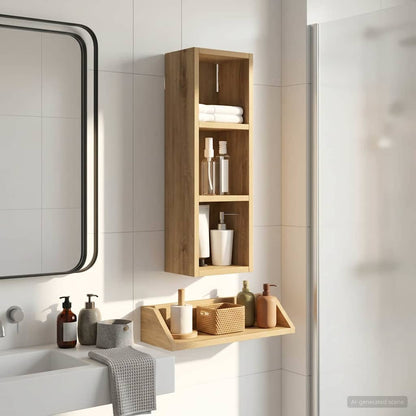Bathroom Wall Cabinet Artisan Oak 20 x 16 x 62.5 cm