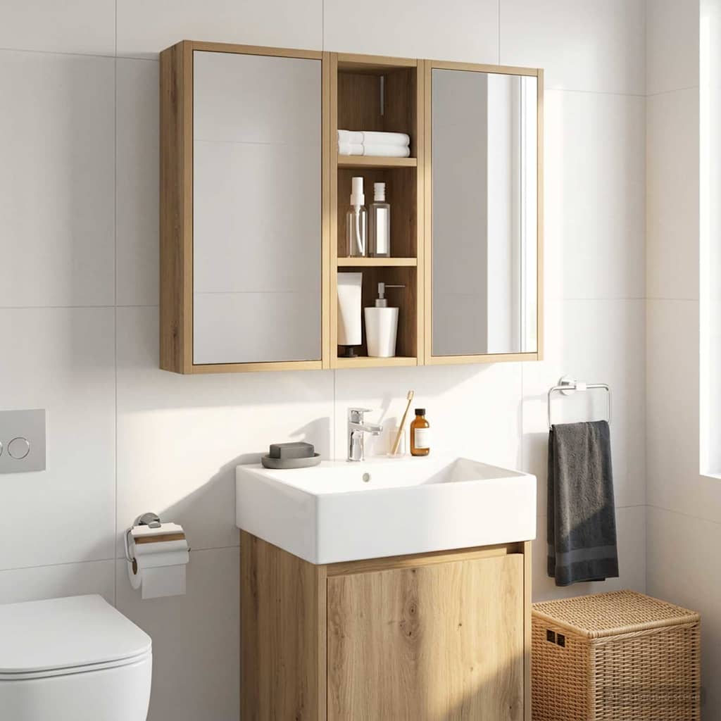 Bathroom Wall Cabinet Artisan Oak 20 x 16 x 62.5 cm
