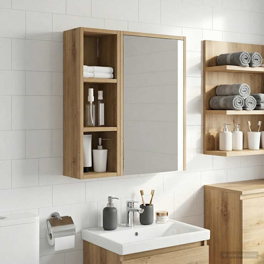 Bathroom Wall Cabinet Artisan Oak 20 x 16 x 62.5 cm