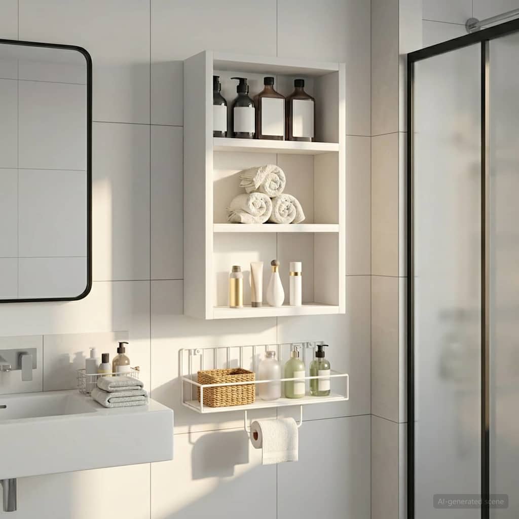 Bathroom Wall Cabinet White 30 x 10 x 50 cm Engineered wood