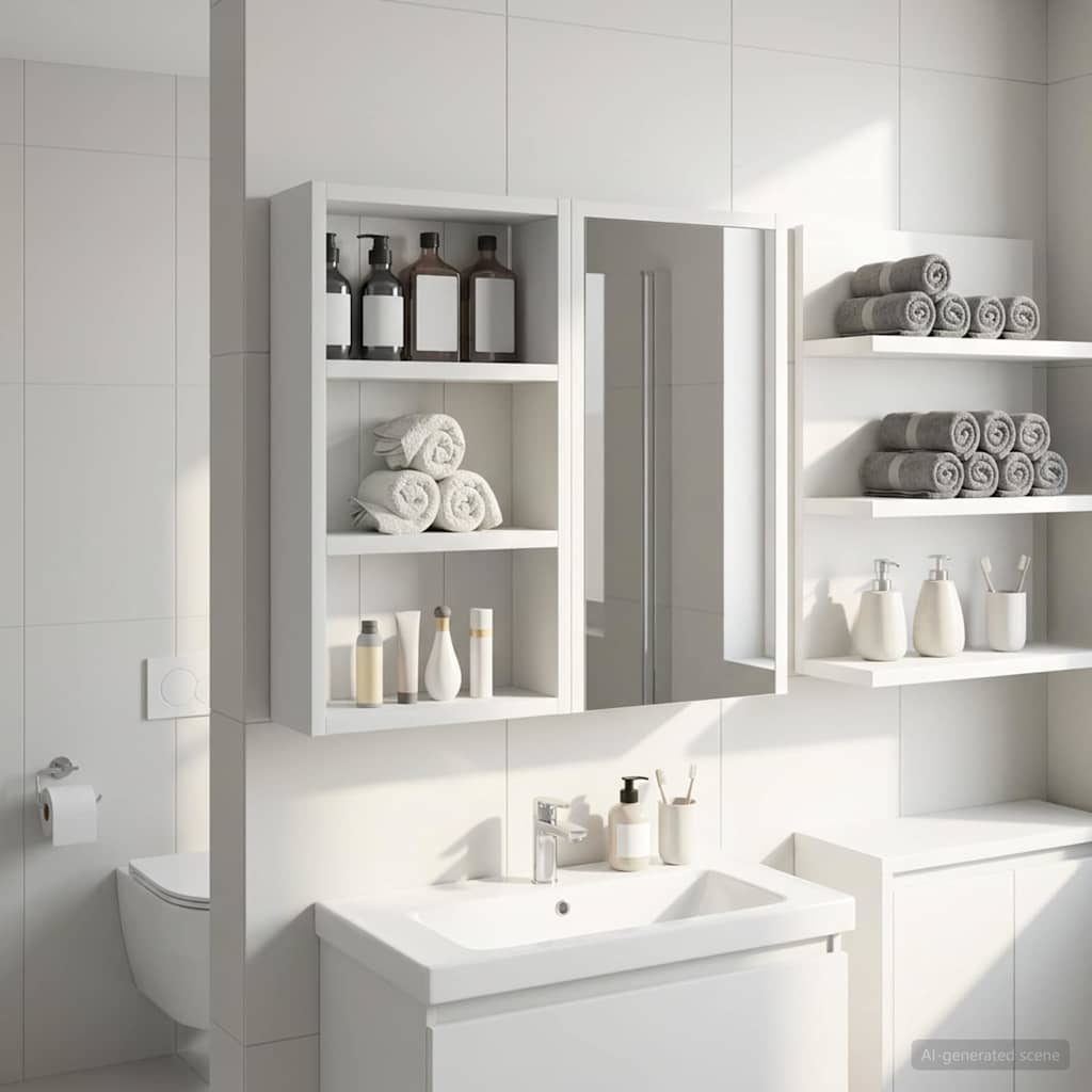 Bathroom Wall Cabinet White 30 x 10 x 50 cm Engineered wood