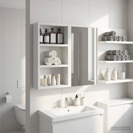 Bathroom Wall Cabinet White 30 x 10 x 50 cm Engineered wood