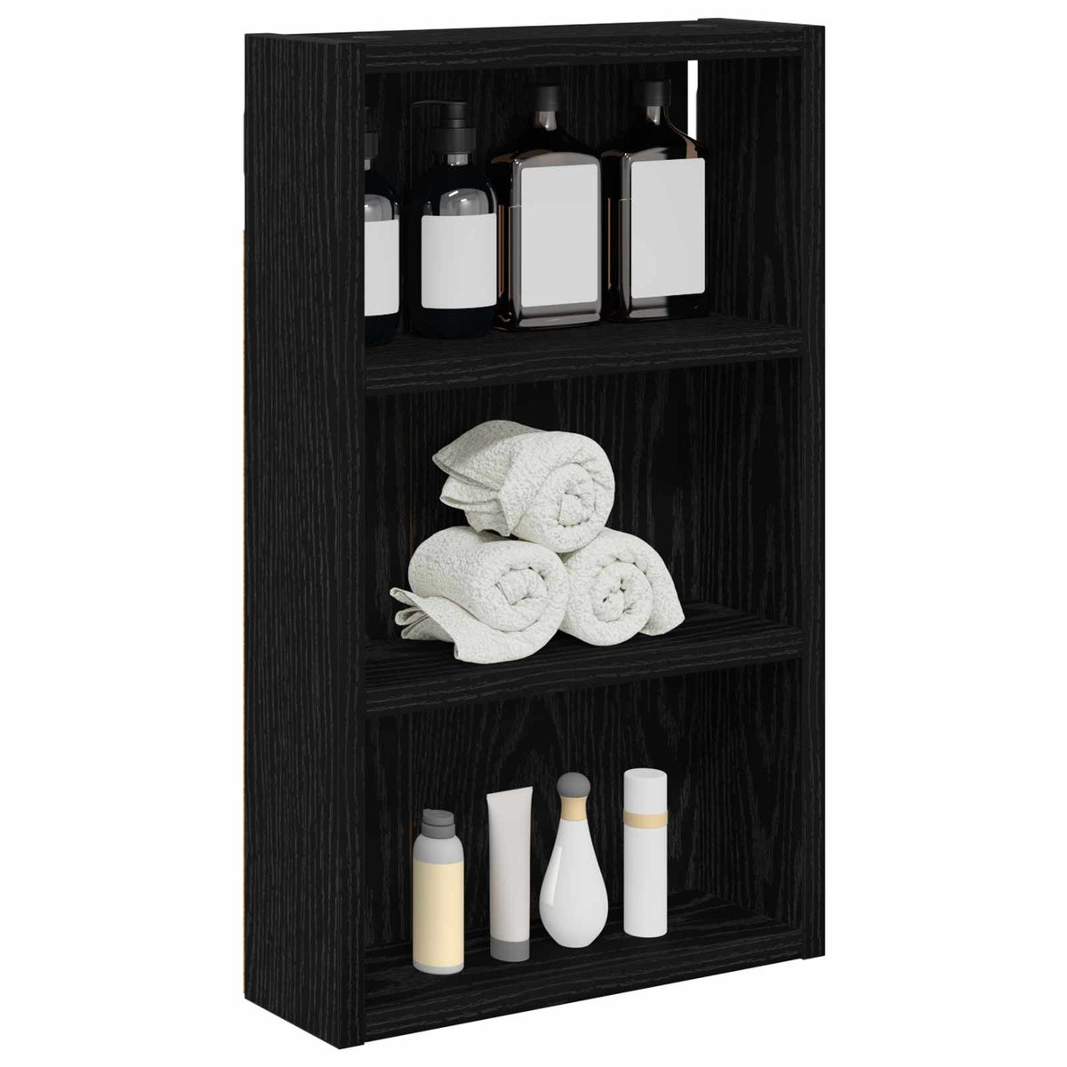 Bathroom Wall Cabinet Black Oak 30 x 10 x 50 cm Engineered wood