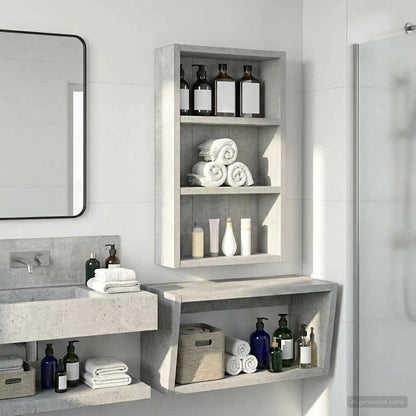 Bathroom Wall Cabinet Concrete Grey 30 x 10 x 50 cm