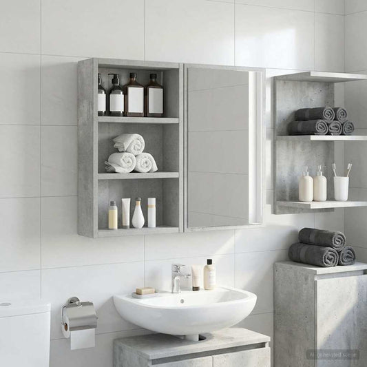 Bathroom Wall Cabinet Concrete Grey 30 x 10 x 50 cm
