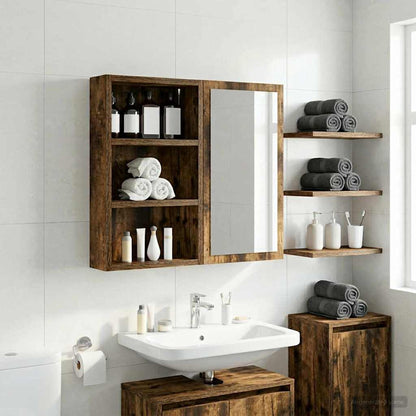 Bathroom Wall Cabinet Smoked Oak 30 x 10 x 50 cm