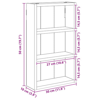 Bathroom Wall Cabinet Smoked Oak 30 x 10 x 50 cm