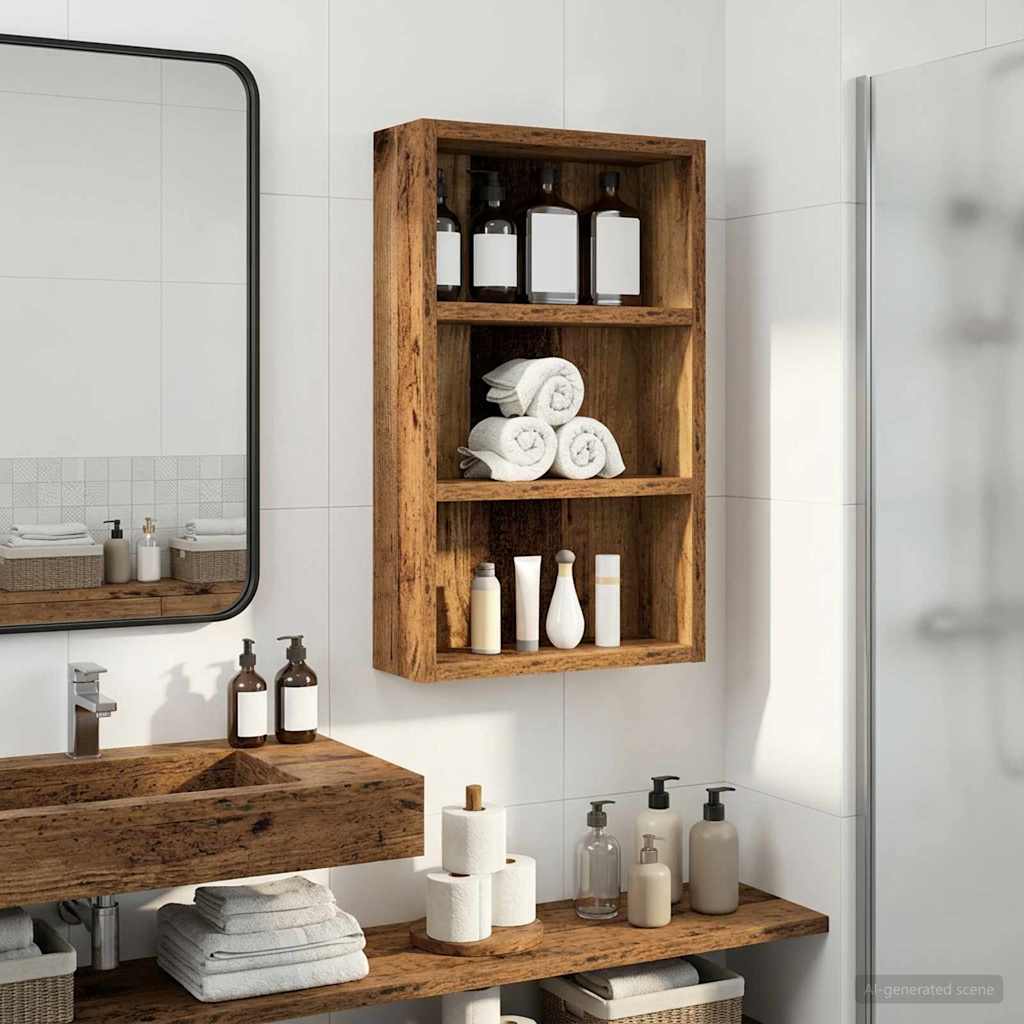 Bathroom Wall Cabinet Old Wood 30 x 10 x 50 cm Engineered wood