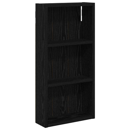 Bathroom Wall Cabinet with Shelf Black Oak 30 x 10 x 60.5 cm