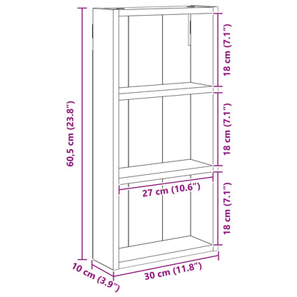 Bathroom Wall Cabinet with Shelf Smoked Oak 30 x 10 x 60.5 cm