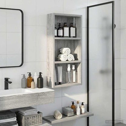 Bathroom Wall Cabinet with Shelf Grey Sonoma 30 x 10 x 60.5 cm