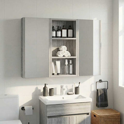 Bathroom Wall Cabinet with Shelf Grey Sonoma 30 x 10 x 60.5 cm