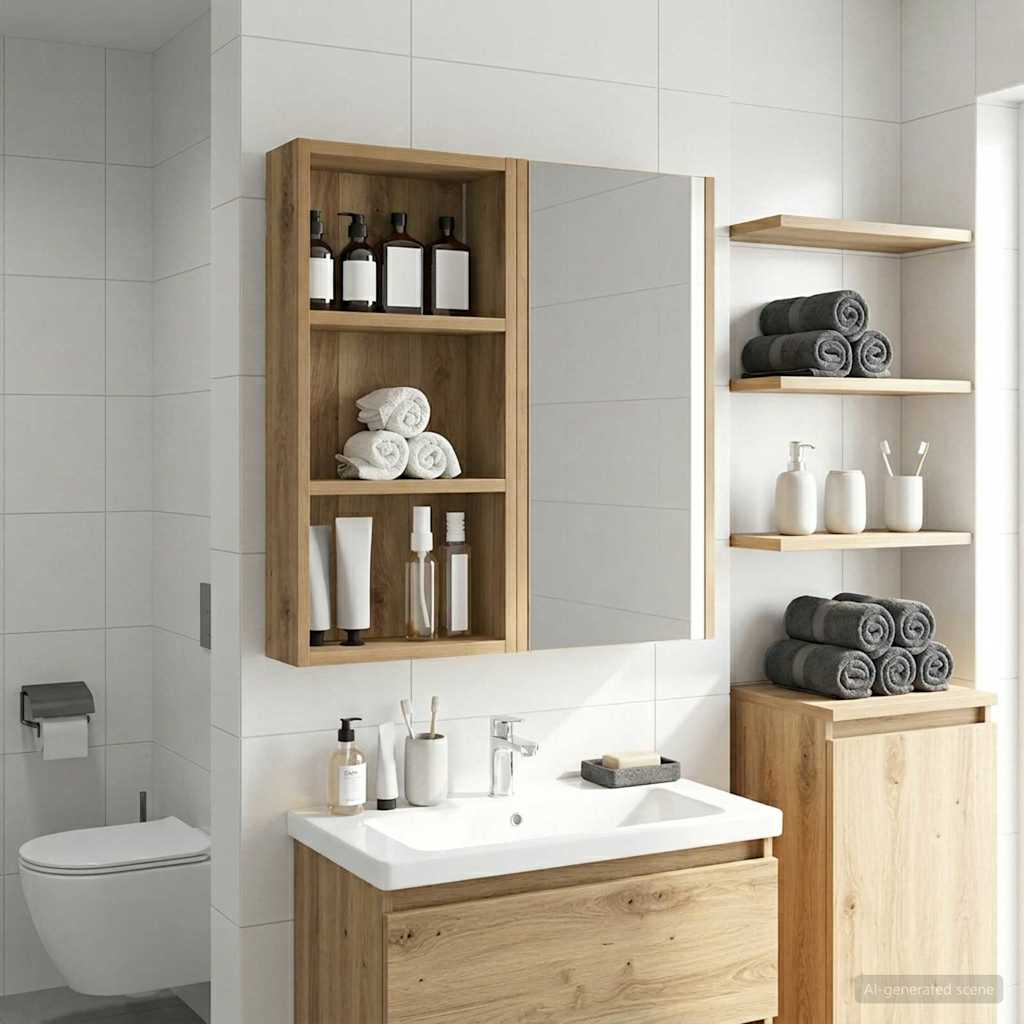 Bathroom Wall Cabinet Artisian Oak 30 x 10 x 60.5 cm