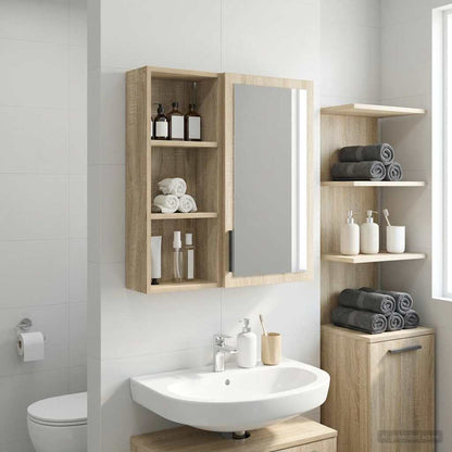 Bathroom Wall Cabinet with Shelf Sonoma Oak 30 x 14 x 70 cm