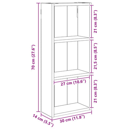 Bathroom Wall Cabinet Artisian Oak 30 x 14 x 70 cm