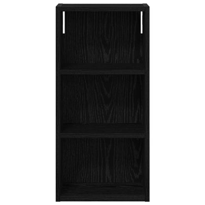 Bathroom Wall Cabinet with Shelf Black Oak 30 x 16 x 62.5 cm