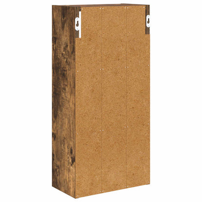 Bathroom Wall Cabinet with Shelf Smoked Oak 30 x 16 x 62.5 cm