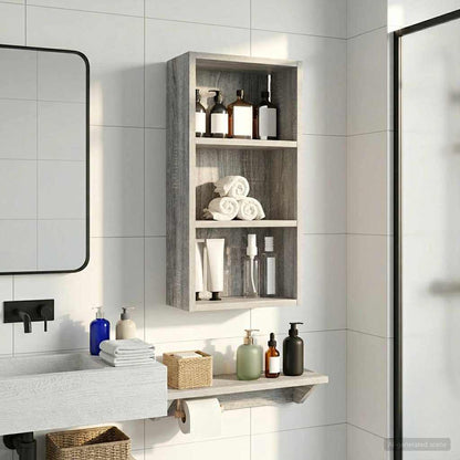 Bathroom Wall Cabinet with Shelf Grey Sonoma 30 x 16 x 62.5 cm