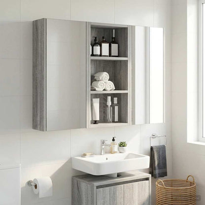 Bathroom Wall Cabinet with Shelf Grey Sonoma 30 x 16 x 62.5 cm
