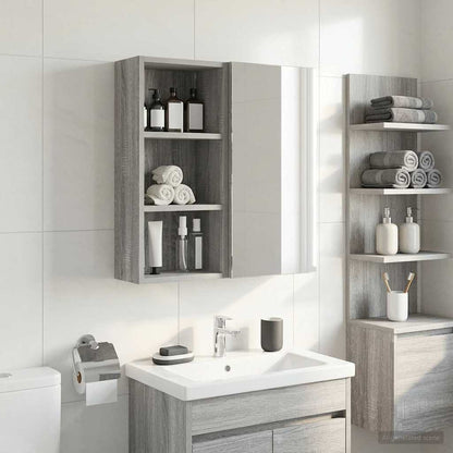 Bathroom Wall Cabinet with Shelf Grey Sonoma 30 x 16 x 62.5 cm