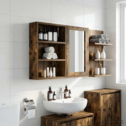 Bathroom Wall Cabinet with Shelf Smoked Oak 40 x 10 x 50 cm