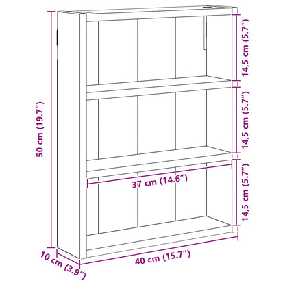 Bathroom Wall Cabinet with Shelf Smoked Oak 40 x 10 x 50 cm