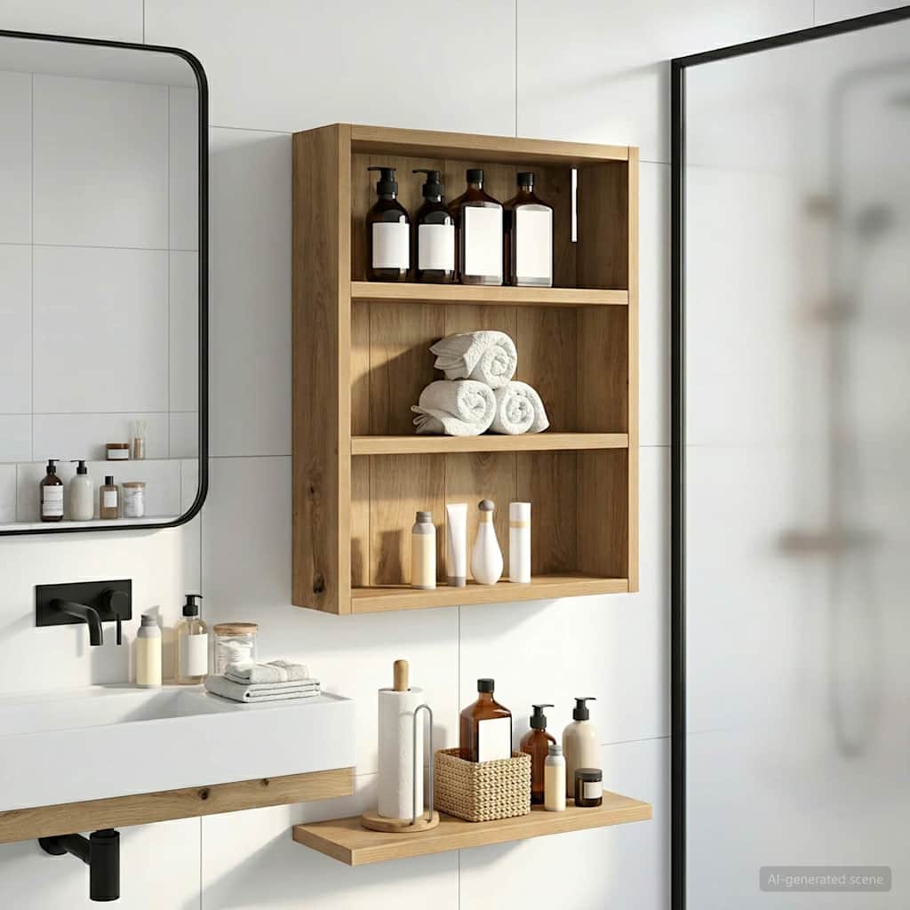 Bathroom Wall Cabinet Artisian Oak 40 x 10 x 50 cm