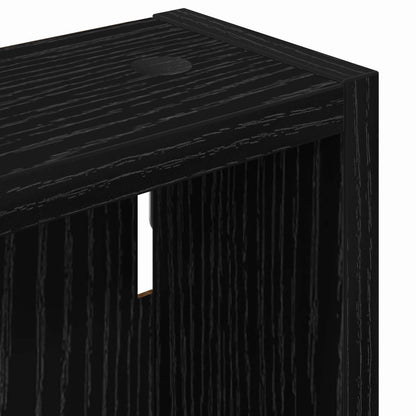 Bathroom Wall Cabinet with Shelf Black Oak 40 x 10 x 60.5 cm