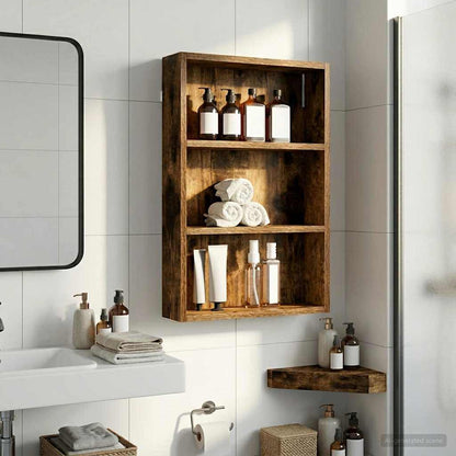 Bathroom Wall Cabinet with Shelf Smoked Oak 40 x 10 x 60.5 cm