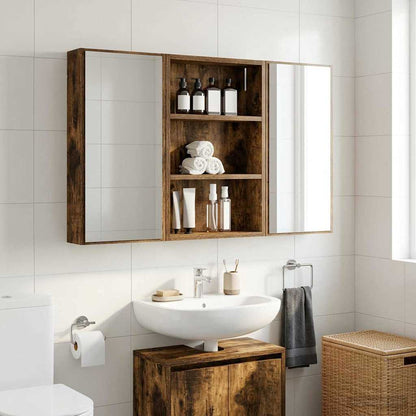 Bathroom Wall Cabinet with Shelf Smoked Oak 40 x 10 x 60.5 cm