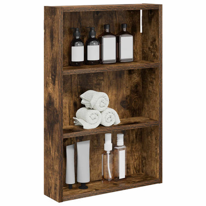 Bathroom Wall Cabinet with Shelf Smoked Oak 40 x 10 x 60.5 cm