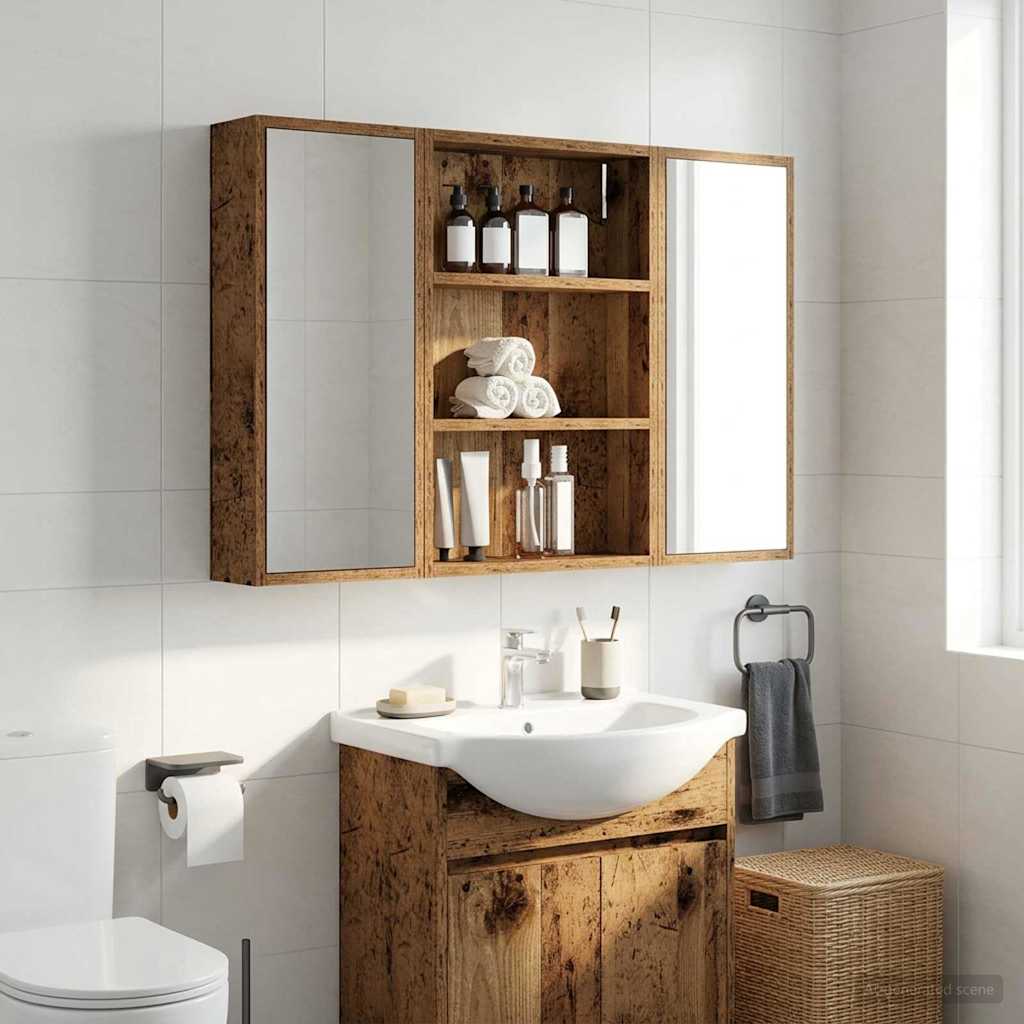 Bathroom Wall Cabinet with Shelf Old Wood 40 x 10 x 60.5 cm
