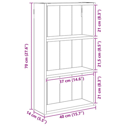 Bathroom Wall Cabinet with Shelf Sonoma Oak 40 x 14 x 70 cm