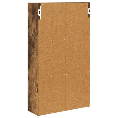 Bathroom Wall Cabinet with Shelf Smoked Oak 40 x 14 x 70 cm