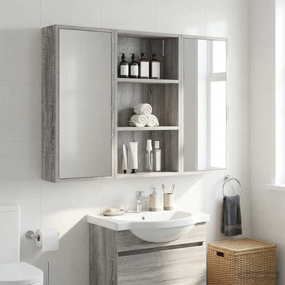 Bathroom Wall Cabinet with Shelf Grey Sonoma 40 x 14 x 70 cm