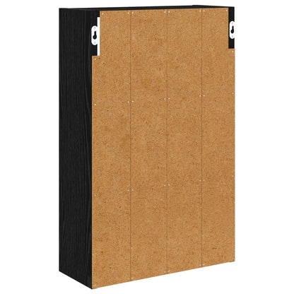 Bathroom Wall Cabinet with Shelf Black Oak 40 x 16 x 62.5 cm