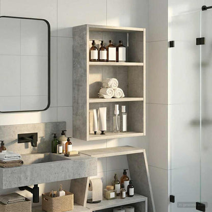 Bathroom Wall Cabinet Concrete Grey 40 x 16 x 62.5 cm