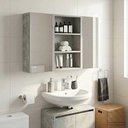 Bathroom Wall Cabinet Concrete Grey 40 x 16 x 62.5 cm