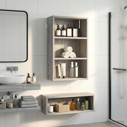 Bathroom Wall Cabinet with Shelf Grey Sonoma 40 x 16 x 62.5 cm