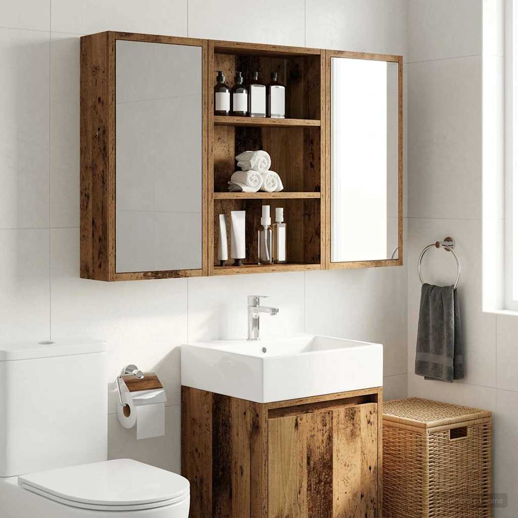 Bathroom Wall Cabinet with Shelf Old Wood 40 x 16 x 62.5 cm